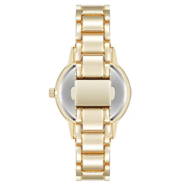 Anne Klein Womens Quartz Minimalist Green and Gold Tone Watch, Elegant Modern Design, 32mm