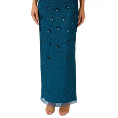 Adrianna Papell Embellished Floral Sheath Dress for Elegant and Timeless Evening Wear