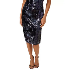 Adrianna Papell Womens Sleeveless Sequin Dress for Evening and Special Occasions, Navy