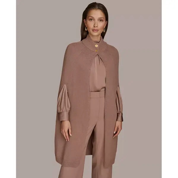 Macy's Women's Button Front Sweater Cape-Mink