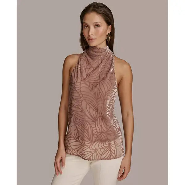 Women's Velvet Burnout Sleeveless Top Macy's-Mink