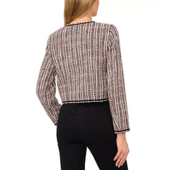 Women's Collarless Patch Pocket Tweed Jacket,Created by Macy's-Rich Black