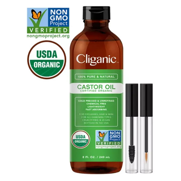 Cliganic Organic Castor Oil - 8 oz