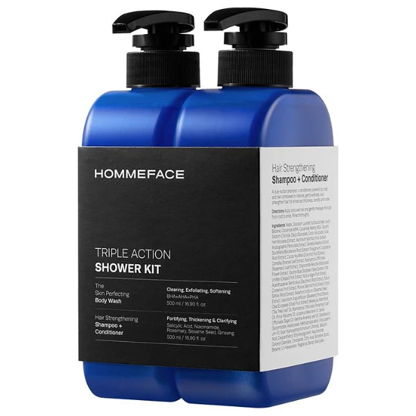 HOMMEFACE Hair and Body Wash Shower Set 33.8 fl oz.