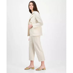 Anne Klein Women's Luxe French Terry Relaxed Fit Blazer, Stylish Comfortable Casual Jacket, Soft Latte