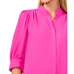 Macy's Women's 3/4-Sleeve Collared Button Down Blouse-Fiercely Fuchsia