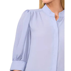 Macy's Women's 3/4-Sleeve Collared Button Down Blouse-Slate Blue