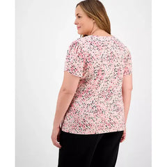 Anne Klein Plus Size Printed Tulip Sleeve Top, Stylish and Comfortable Blouse for Curvy Women