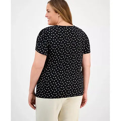Anne Klein Plus Size Printed Tulip Sleeve Top, Stylish and Comfortable Blouse for Curvy Women