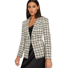 Women's Faux Double-Breasted Tweed Blazer,Created by Macy's-Vanilla