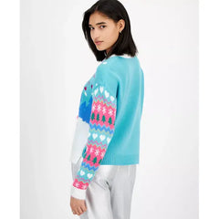 Juniors' Gnomes Singing Christmas Sweater,created by Macy's-Blue combo