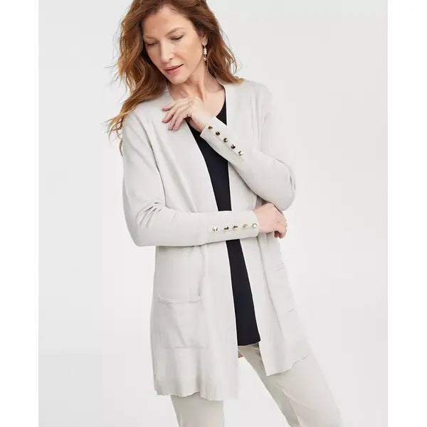 Women's Button-Sleeve Flyaway Cardigan, XS-4X, Created for Macy's-Stone wall