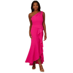 Adrianna Papell Women's Beaded One Shoulder Gown for Elegant and Glamorous Evening Style