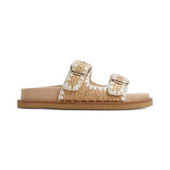 ALDO Womens Kravis Flat Sandals Simple and Stylish Summer Footwear, Natural Raffia