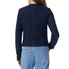 Women's Fiona Double-Breasted Denim Blazer,Created by Macy's-Rinse