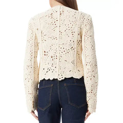 Women's Fiona Double-Breasted Crochet Blazer, Created by Macy's-Cream
