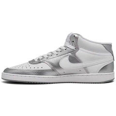 Nike Women's Court Vision Mid Casual Sneakers from Finish Line - White, Silver