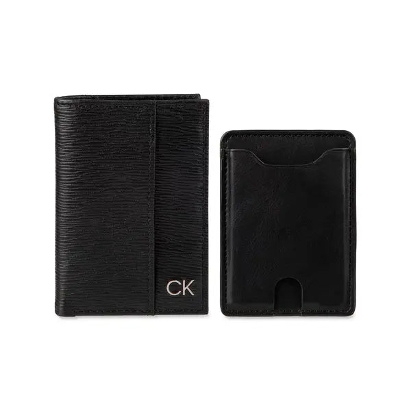 Calvin Klein Men's RFID Duofold Wallet and Magsafe Card Case Wallet, 2-Piece Set