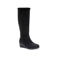Aerosoles Binocular Womens Shearling Tall Wedge Boots, Warm Stylish Comfortable Winter Footwear