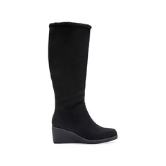 Aerosoles Binocular Womens Shearling Tall Wedge Boots, Warm Stylish Comfortable Winter Footwear