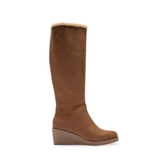 Aerosoles Binocular Womens Shearling Tall Wedge Boots, Warm Stylish Comfortable Winter Footwear