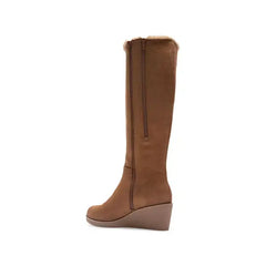 Aerosoles Binocular Womens Shearling Tall Wedge Boots, Warm Stylish Comfortable Winter Footwear