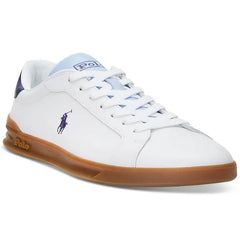 Polo Ralph Lauren Men's Heritage Court II Leather Lace-Up Sneakers - White/Light Blue/Navy