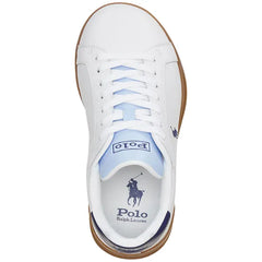 Polo Ralph Lauren Men's Heritage Court II Leather Lace-Up Sneakers - White/Light Blue/Navy