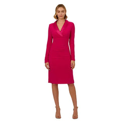 Adrianna Papell Women's Jersey Tuxedo Sheath Dress for Sophisticated Evening Wear