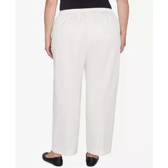 Alfred Dunner Plus Size Copenhagen Soft Heather Microfiber Short Length Pants, Winter White
