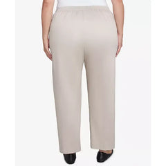 Alfred Dunner Plus Size Coming Up Roses Sateen Woven Average Length Pants