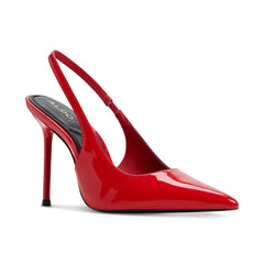 ALDO Women's Puckerup Pointed Toe Slingback Pumps, Stylish Heels , Red Patent