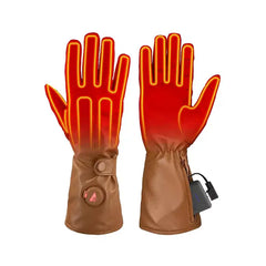 ActionHeat 5V Battery Heated Leather Dress Glove, Stylish and Warm Winter Gloves, TAN