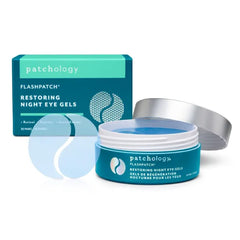 Patchology FlashPatch Restoring Night Eye Gel Patches with Retinol, Squalane & Peptides – Hydrogel Under Eye Masks for Fine Lines, Dark Circles & Puffiness – Overnight Eye Care