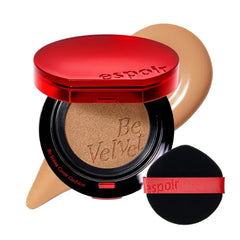 Espoir Be Velvet Cushion Foundation | Quick and Easy Coverage with Long-lasting Color by Zero Oxidation, Velvety Smooth Finish & Lightweight Formula, Vegan, Korean Makeup - 0.46 oz