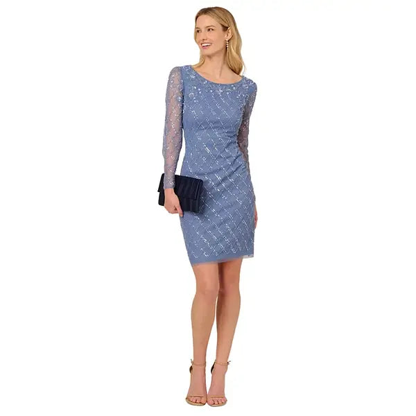Adrianna Papell Embellished Sheath Dress, Perfect for Formal and Special Occasions