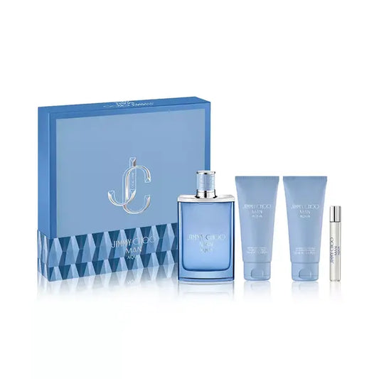 Jimmy Choo Men's 4 Piece Man Aqua Eau de Toilette Gift Set , Energetic Fragrance