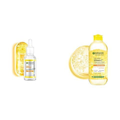 Garnier Skinactive Fast Bright 30X Vitamin C Anti Dark Spot Serum, 30 Ml & Micellar Make Up Brightening Water With Vitamin C, 400 Ml