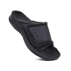 Aerothotic Hadley Cozy Faux Fur Slipper, Warm Comfortable Indoor Footwear for Women
