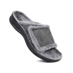 Aerothotic Hadley Cozy Faux Fur Slipper, Warm Comfortable Indoor Footwear for Women