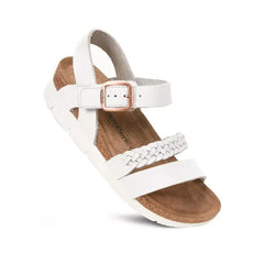 Aerothotic Quinn Comfortable Braided Leather Platform Sandals with Arch Support, Stylish and Supportive Footwear