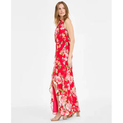 Adrianna Papell Women's Printed Sleeveless Mermaid Dress for Elegant and Flattering Evening Wear, Pink Multi