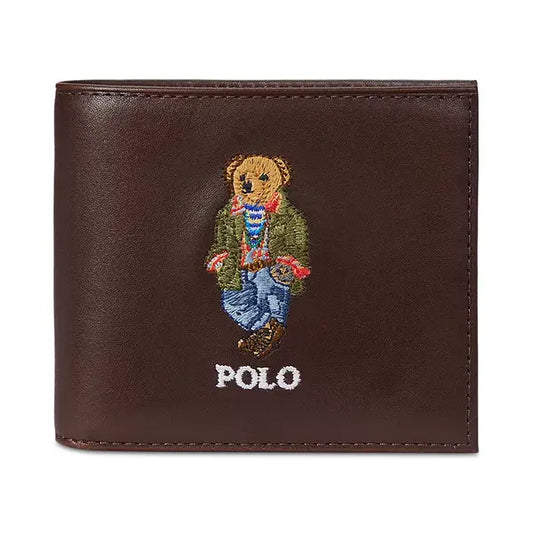 Polo Ralph Lauren Men's Polo Bear Leather Billfold Wallet