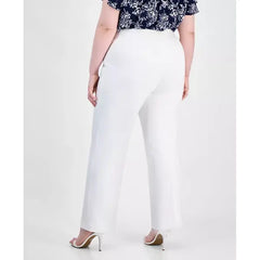 Anne Klein Plus Size Grace Pull On Pants, Comfortable and Stylish Bottoms, Bright White