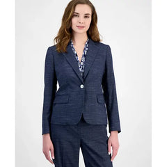 Anne Klein Womens One Button Notched Collar Jacket, Elegant Stylish Outerwear for Women