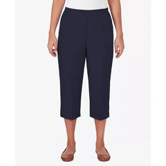 Alfred Dunner Womens Classic Button Hem Denim Capri Pant, Comfortable Stretch Jean Capris