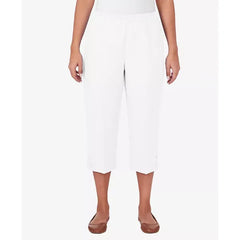 Alfred Dunner Womens Classic Button Hem Denim Capri Pant, Comfortable Stretch Jean Capris