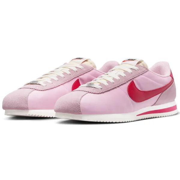 Nike Women's Cortez Textile Casual Sneakers from Finish Line - Soft Pink, Fire Red