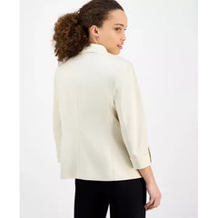 Anne Klein Petite Cool Crepe Single Button Jacket, Lightweight Polished Office Style