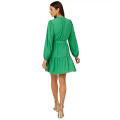 Adrianna Papell Womens Lace Trim Tiered Dress, Elegant Daytime or Special Occasion Outfit